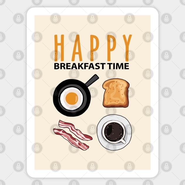 Happy Breakfast Time Sticker by KewaleeTee